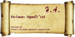 Holman Agmánd névjegykártya